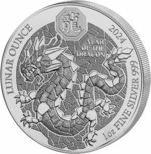 1 Unze Silber Ruanda Lunar Drache 2024 (Auflage: 1.000 | Polierte Platte)