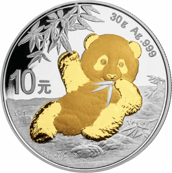 30g Silber China Panda 2020 (Auflage: 5.000 | teilvergoldet)