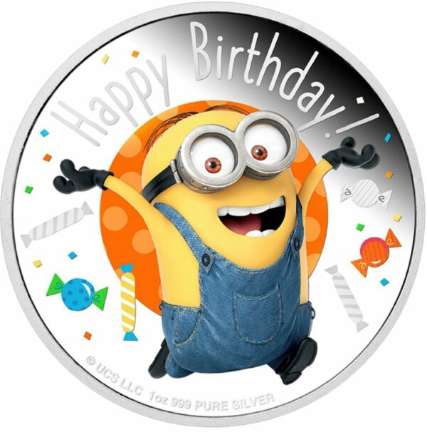 1 Unze Silber Minions Happy Birthday PP 2020 (Auflage: 3.000 | Polierte Platte)