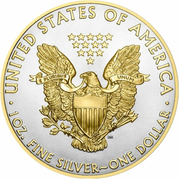 1 Unze Silber American Eagle 2020 (Auflage: 250 | beidseitig teilvergoldet)