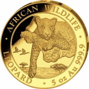 5 Unze Gold African Wildlife Leopard 2020 PP (Auflage: 50 | Polierte Platte) Seriennummer 5