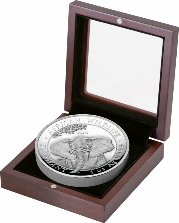 1 Unze Silber Somalia Elefant 2021 PP HR (Auflage: 1.000 | Polierte Platte | High Relief)