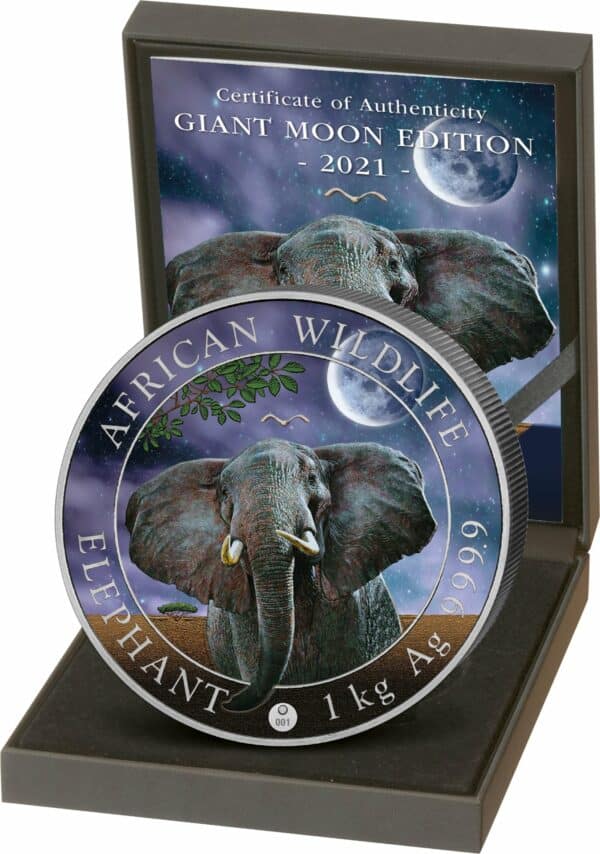 1kg Silber Somalia Elefant Limited Night Edition 2021 (Auflage: 100)