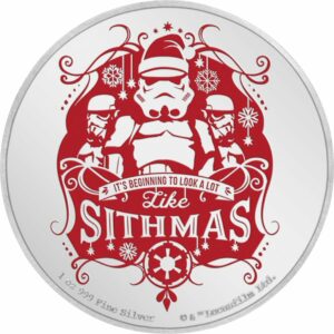 1 Unze Silber Star Wars Weihnachtsmünze Sithmas 2020 PP (Auflage: 3.000 | coloriert | Polierte Platte)