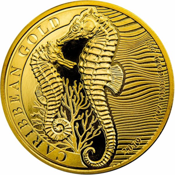 1 Unze Gold Barbados Seepferdchen 2019 (Auflage: 100 Stücke)