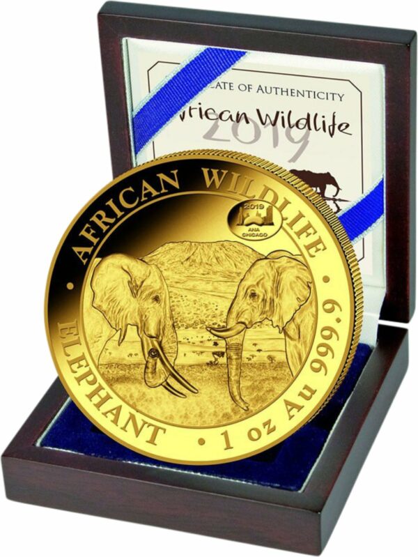 1 Unze Gold Somalia Elefant 2020 Motiv (Auflage: 100 | Privymark: ANA | Jahrgang: 2019)