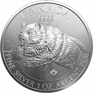 1 Unze Silber Grizzlybär 2019 (Raubtier Serie)