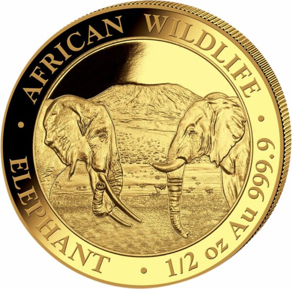 1/2 Unze Gold Somalia Elefant 2020