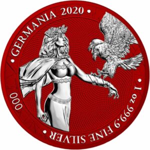 1 Unze Silber Germania 5 Mark Space Red 2020 (Auflage: 100 | coloriert | Blister)