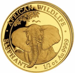 1/2 Unze Gold Somalia Elefant 2021