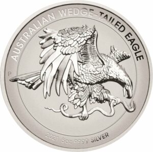 5 Unze Silber Wedge Tailed Eagle 2021 PP HR (Auflage: 1.000 |Polierte Platte | High Relief)