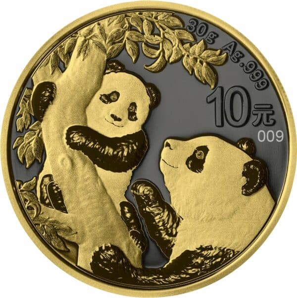 30g Silber China Panda 2021 (Auflage: 500 | teilvergoldet)