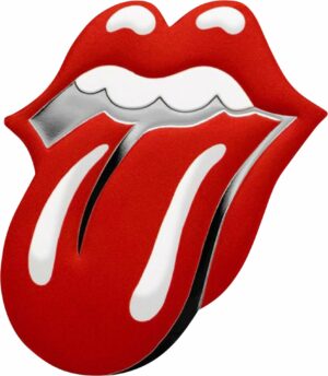 Silber The Rolling Stones Symbol Zunge PP ( coloriert | Polierte Platte | Etui)