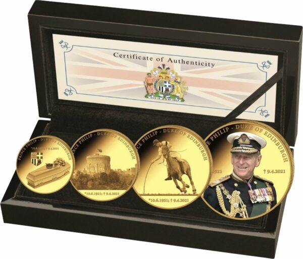 Gold Prinz Philip Set 2021 (Auflage: 99 | Polierte Platte | 1/10oz -1oz )