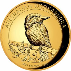 5 Unze Gold Kookaburra 2021 High Relief PP (Auflage: 50 | Polierte Platte)