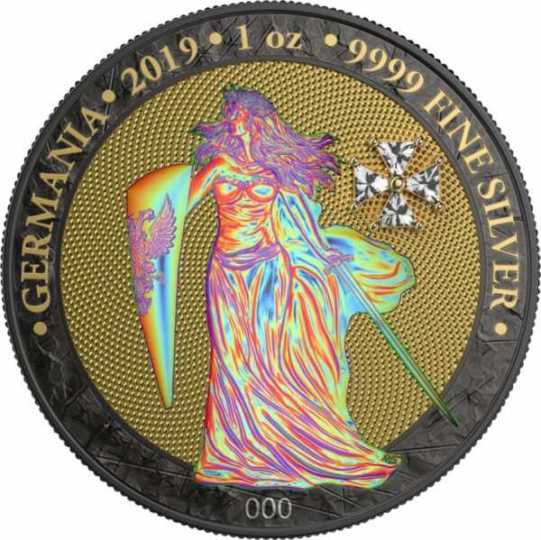 1 Unze Silber Germania Kristallkreuz 2019 (Auflage:500 | gildet)