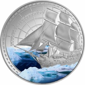 1 Unze Silber Captain Cook Antarctic Adventure 2023 (Auflage: 750 | coloriert | Polierte Platte)