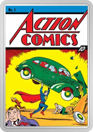 2 Unze Silber Superman Action Comix 2023 PP (Auflage: 1.000 | coloriert | Polierte Platte)