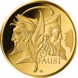 1/2 Unze Gold 100 Euro 2023 Meisterwerke der deutschen Literatur Faust (Buchstabe: F | Auflage: 32.000)