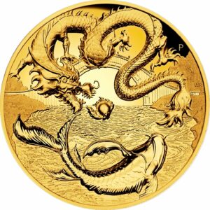 1 Unze Gold Australian Chinese Myths and Legends Drache & Koi 2023 (Auflage: 250 | Polierte Platte | High Relief)