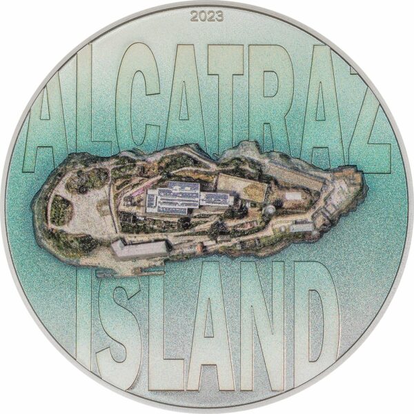 3 Unze Silber Famous Islands Alcatraz 2023 (Auflage: 750 | High Relief | coloriert)