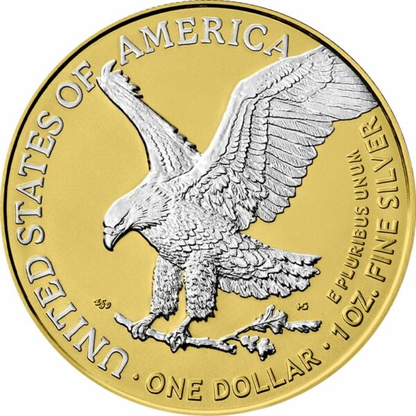 1 Unze Silber American Eagle 2023 Reverse gilded (Auflage: 100 | teilvergoldet Gelbgold)