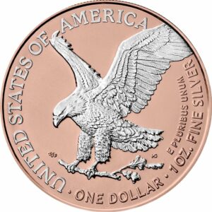 1 Unze Silber American Eagle 2023 Reverse gilded (Auflage: 100 | teilvergoldet Rosegold)