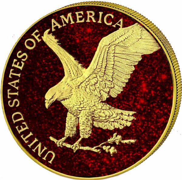 1 Unze Silber American Eagle 2023 Ruby Gold Edition (Auflage: 100 | teilvergoldet)