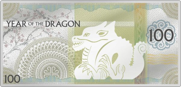 Silber Banknote Year of the Dragon 2024 (Auflage: 5.000 | Prooflike)