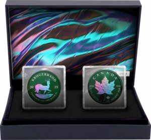 2 x 1 Unze Silber Green Hologramm Set 2023 (Auflage: 50 | coloriert)