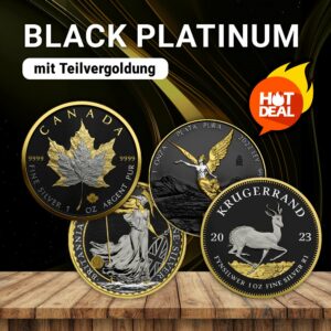 4 x 1 Unze Silber Black Platinum Edition (Auflage: 29 | teilvergoldet)