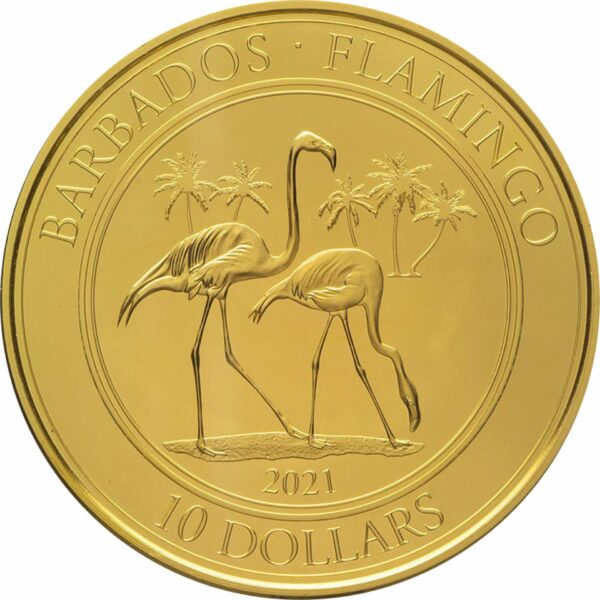 1 Unze Gold Barbados Flamingo 2021 (Auflage: 100)