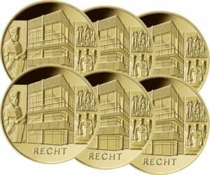 Komplettsatz 1/2 Unze Gold 100 Euro 2021 Recht (Buchstaben: A