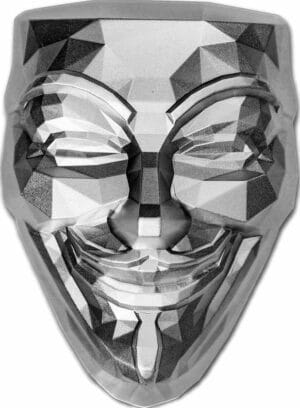 2 Unzen Silber Guy Fawkes Maske