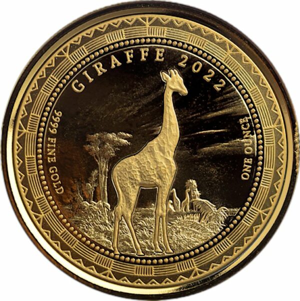 1 Unze Gold Republic of Guinea Ecuatorial Giraffe 2022 (Auflage: 100)