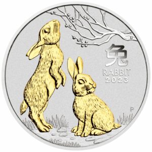 1 Unze Silber Lunar III Hase 2023 (Auflage: 25.000 | teilvergoldet)