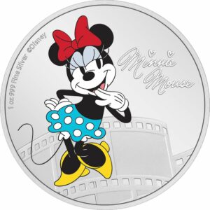 1 Unze Silber Minnie Mouse Mickey & Friends Walt Disney 2023 (Auflage: 5.000 | coloriert | Polierte Platte)