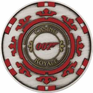 1 Unze Silber Casino Royale Chip James Bond 007 (Auflage: 2.500 | coloriert | Antik Finish)