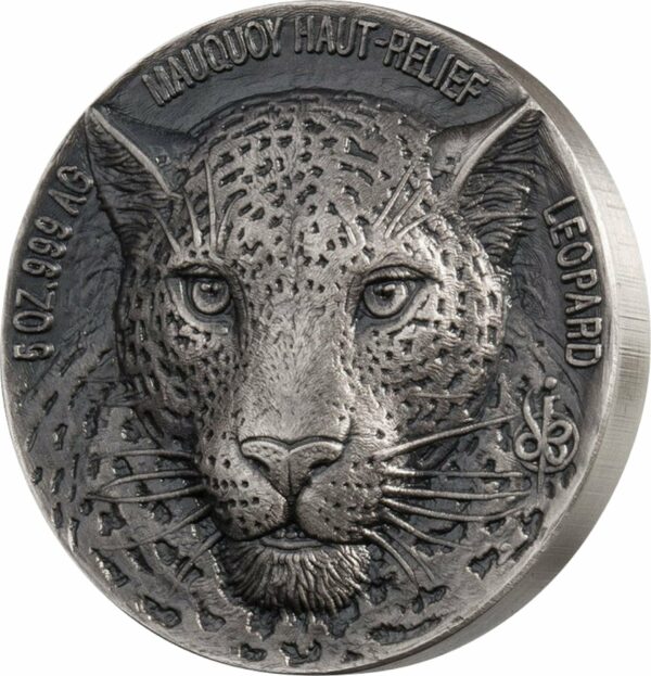 5 Unze Silber Big Five Mauquoy Leopard 2018 High Relief (AF | Auflage: 999)