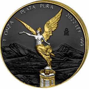 1 Unze Silber Libertad 2022 Black Platinum (Auflage: 50 | teilvergoldet)