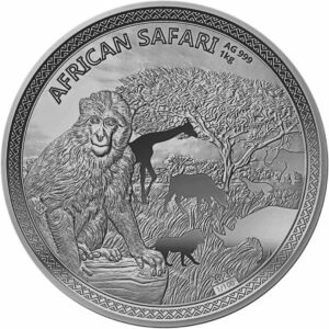 1kg Silber African Safari Affe 2020 AF (Auflage: 100)