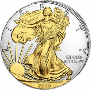 1 Unze Silber American Eagle 2020 (Auflage: 5.000 | teilvergoldet)