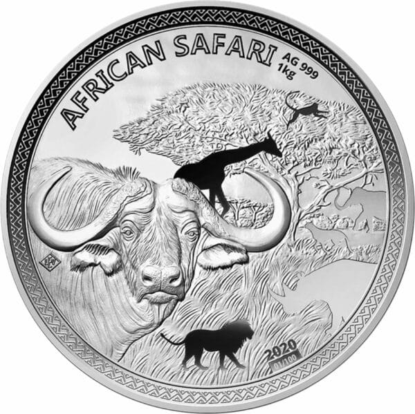 1kg Silber African Safari Büffel 2020 PP (Auflage: 100 | Polierte Platte)