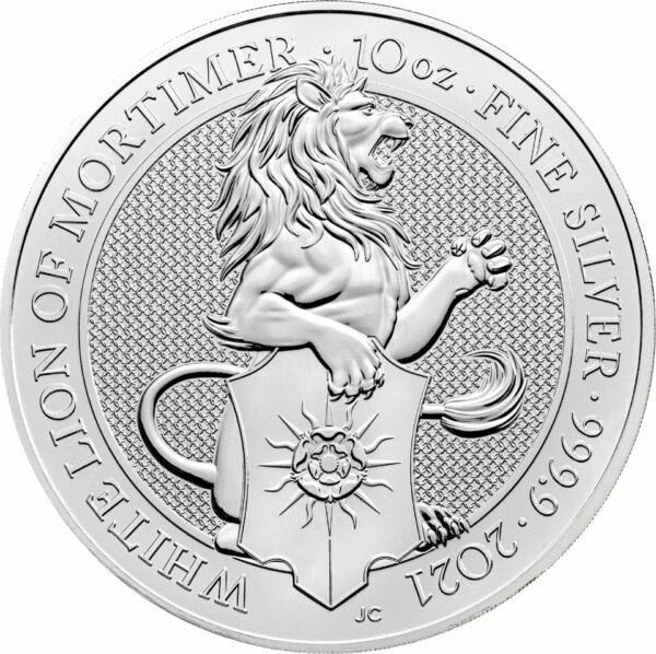 10 Unze Silbermünze Queen's Beasts The White Lion of Mortimer 2021