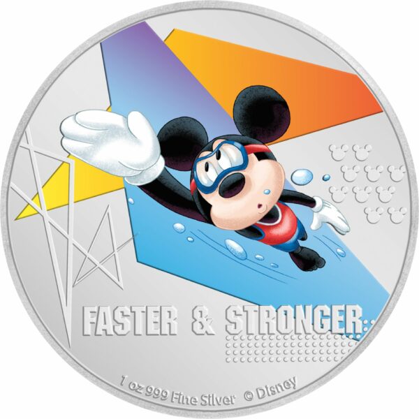 1 Unze Silber Disney Mickey Maus 2020 PP (Auflage: 2.000 | Polierte Platte | coloriert | 2.Motiv)