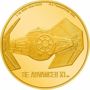 1 Unze Gold Star Wars Tie Advanced X1 2020 PP (Auflage: 50 | Polierte Platte)