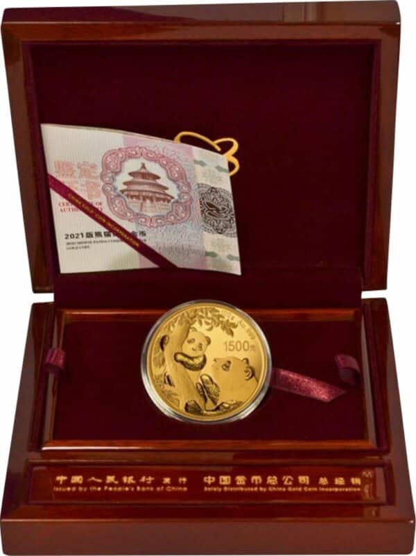 100g Gold China Panda 2021 PP (Auflage: 20.000 | Polierte Platte)