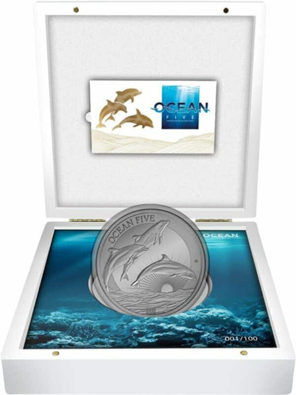 1kg Silber Ocean Five Delfin 2021 PP (Auflage: 100)