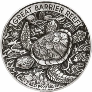 2kg Silber Great Barrier Reef 2021 (Auflage: 200 | Antik Finish | High Relief | inkl. Etui)