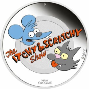 1 Unze Silber Itchy und Scratchy 2021 PP (Auflage: 5.000 | coloriert | Polierte Platte)